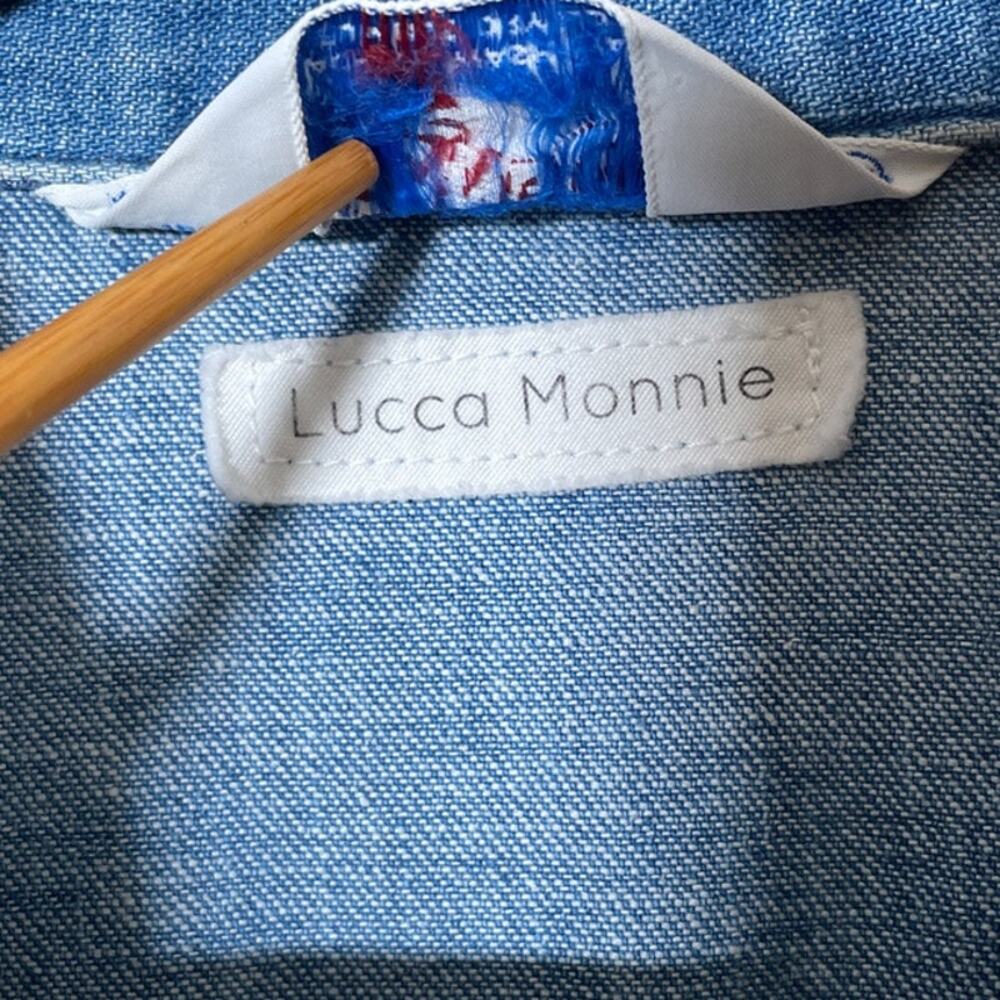Vtg 1970's WRANGLER Blue Denim Quilt Jacket / Sz M / Button Up LUCCA MONNIE Boho - Picture 12 of 13